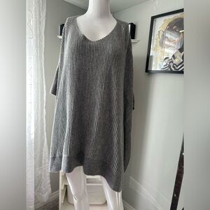 LOFT Gray V-Neck Sweater
